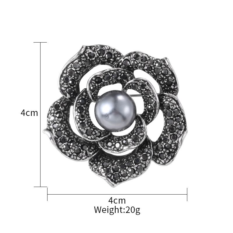 Elegant Flowery Rhinestone Brooch For Women