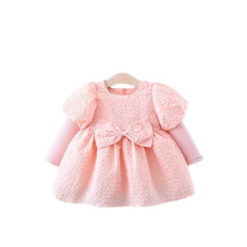 Girl Puff Hand Gown - Pink