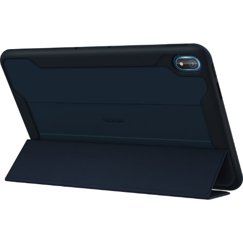 Shockproof Leather Flip Cover For Nokia T20 - Black