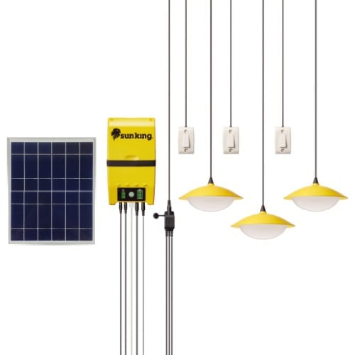 Solar Lighting - Home 120- 600 Lumens, 12000 mAh Battery & 12W Detachable Polycrystalline Panel