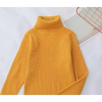 Turtleneck Kids Unisex Pullover - Yellow