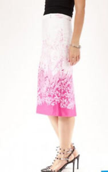 Pink and White Printed Skirt