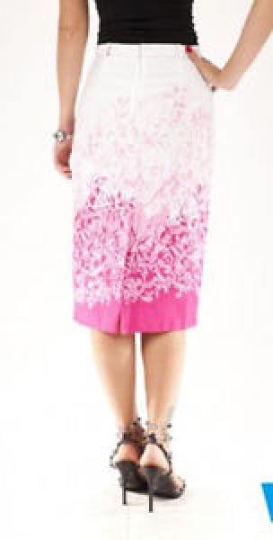 Pink and White Printed Skirt