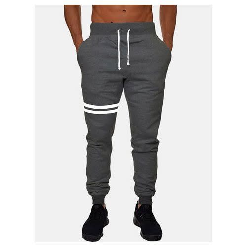 Unisex Two Stripe Jogger  - Dark Grey