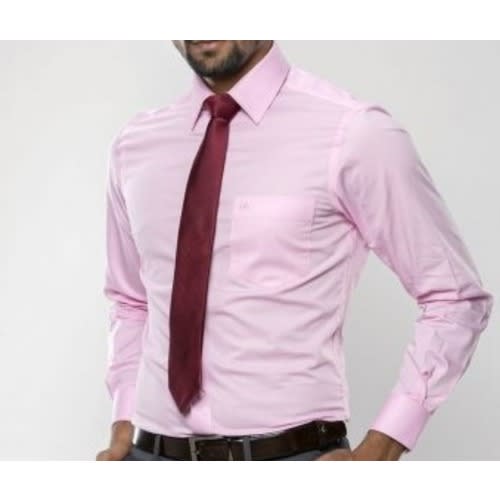 Men's Formal Shirt With Matching Tie  - Pink & Wine
