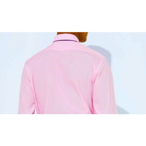Men's Formal Dress Shirt With Matching Tie  - Pink/blue