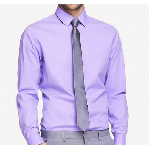 Men's Formal Dress With Matching Tie  - Lilac & Grey