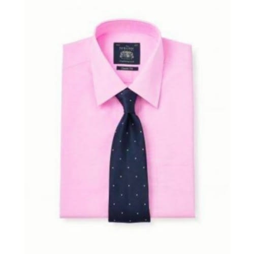 Men Formal Dress Shirt With Dotted Navy Blue Tie