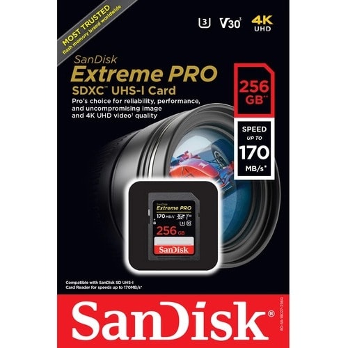 64gb Extreme Pro Sdxc Uhs-i Card - C10, U3, V30, 4k Uhd, Sd Card