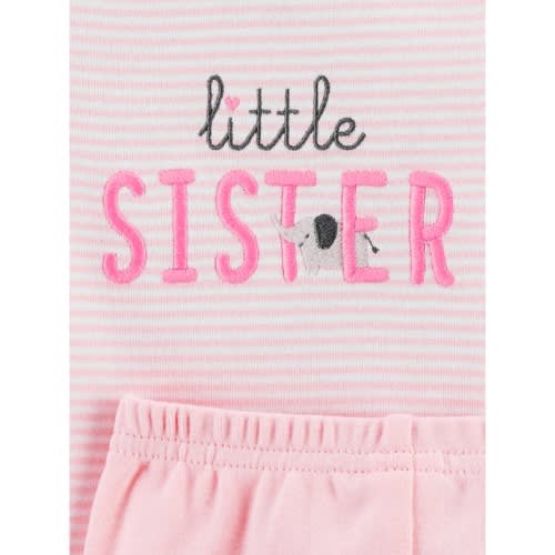 Child Of Mine Newborn Baby Girls Blouse, Bodysuit & Pant 3pc - Elephant Parade