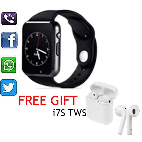Smart Watch + Phone Mate For Android, iOS With Mini Bluetooth Earpiece