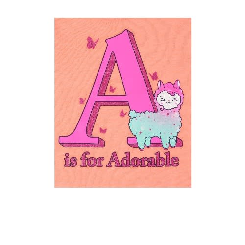 3 In 1 Girls Glitter Learning Letters Graphic Top