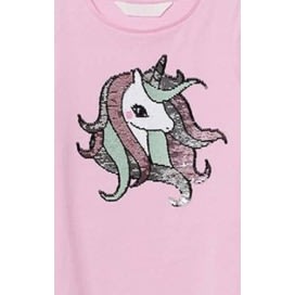 3d Glittery Girl Top- Pink
