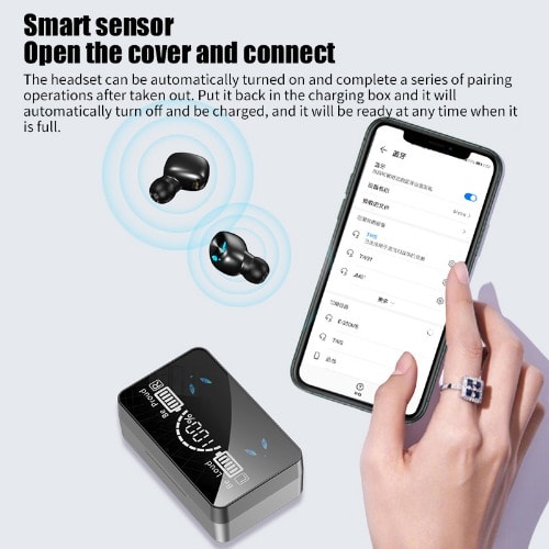 X3 Bluetooth Fingerprint Touch Earbuds - Wireless Super Bass Noise Reduction