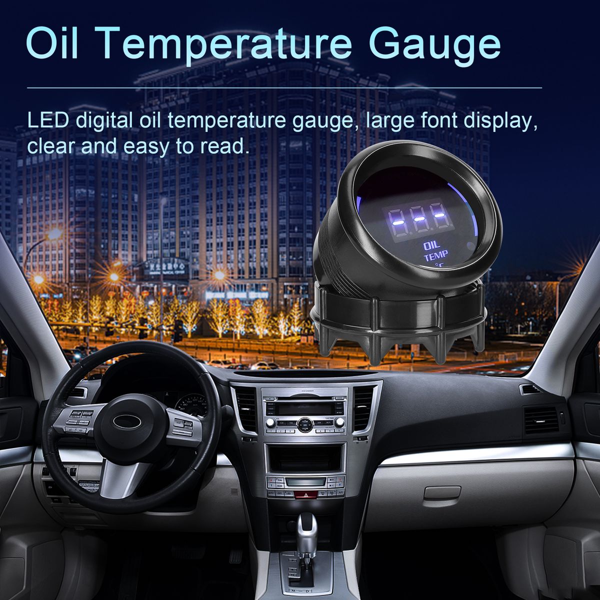 52mm Oil Temperature Gauge Car Digital Meter LED Display