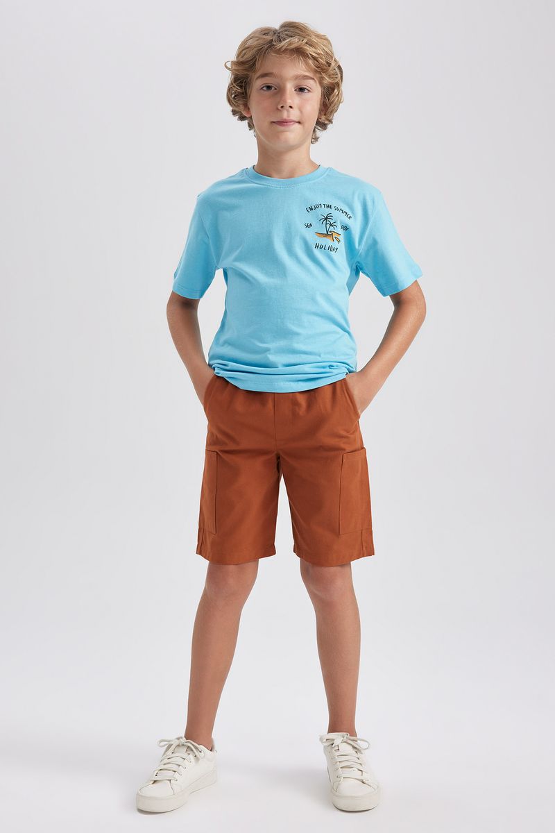 Boy Casual Regular Fit Woven Short - Brown