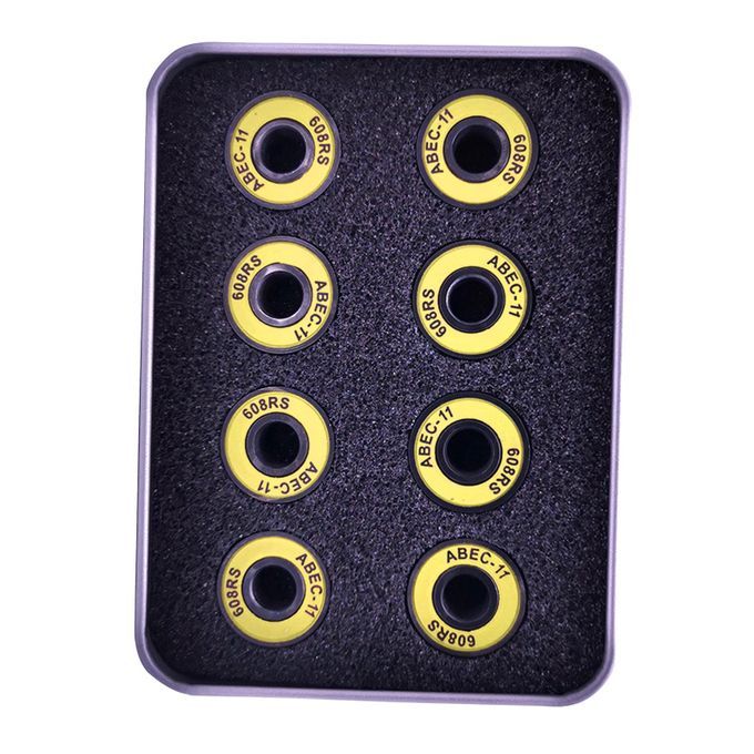 8Pcs Skateboard Bearings Repairing Parts Steel For Longboard Yellow