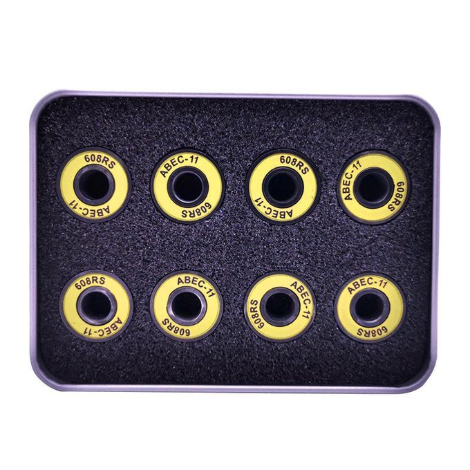 8Pcs Skateboard Bearings Repairing Parts Steel For Longboard Yellow
