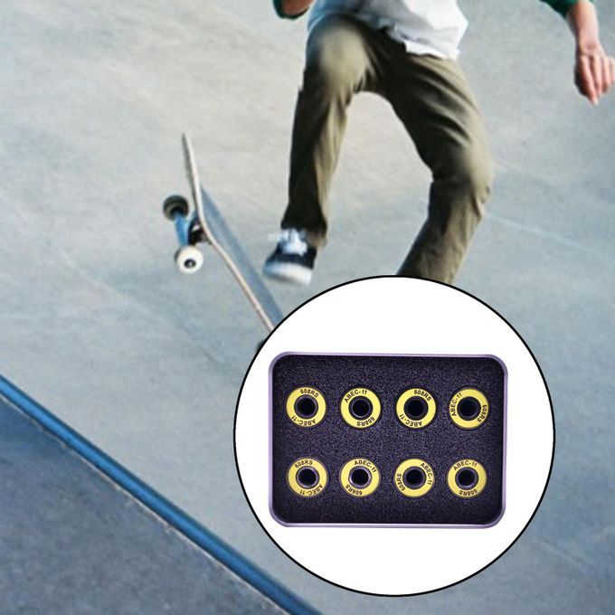 8Pcs Skateboard Bearings Repairing Parts Steel For Longboard Yellow
