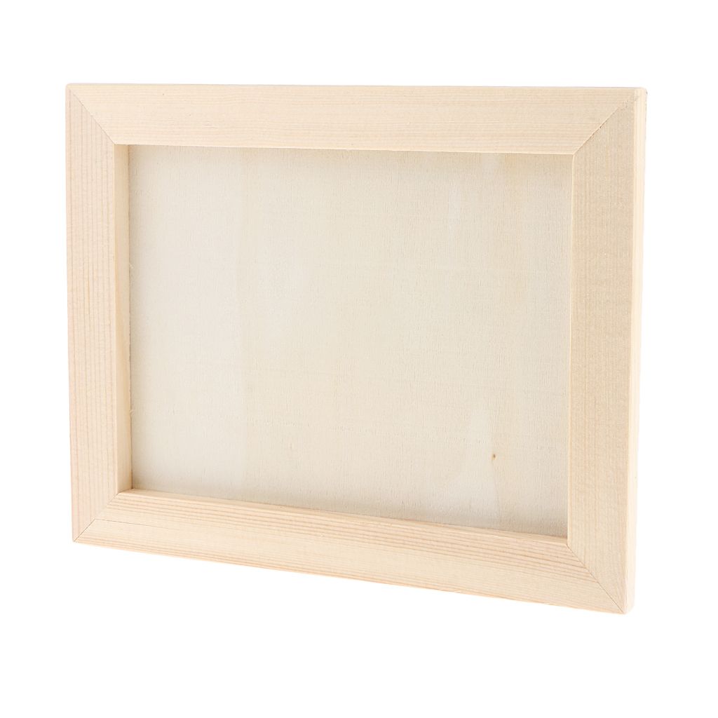 Natural Wooden Photo Frame Kids Crafts Supply Art Painting