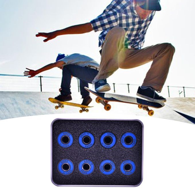 8Pcs Skateboard Bearings Repairing Parts Steel For Longboard Blue