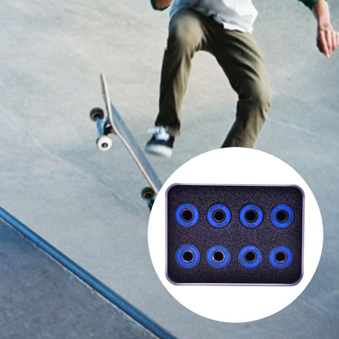 8Pcs Skateboard Bearings Repairing Parts Steel For Longboard Blue