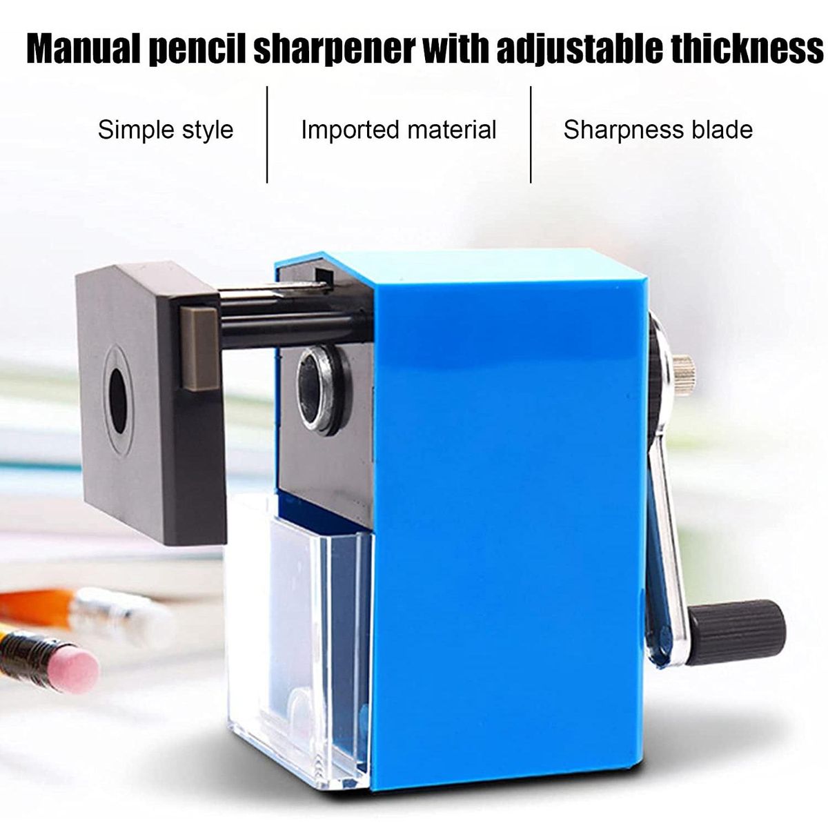 KW-TRIO Handle Pencil Sharpener Hand Crank Desktop Pencil