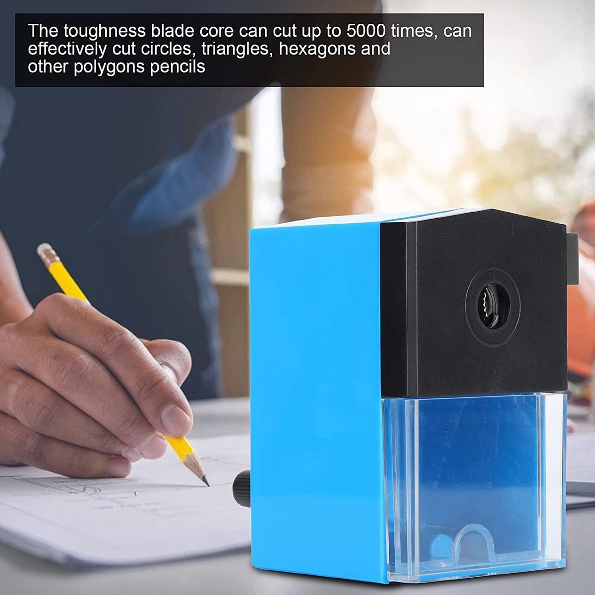 KW-TRIO Handle Pencil Sharpener Hand Crank Desktop Pencil