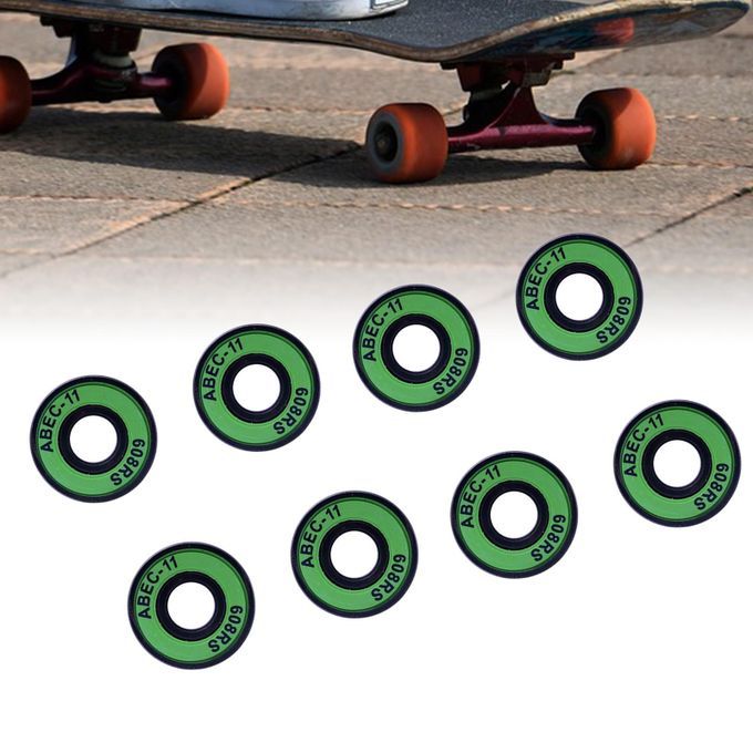 8Pcs Wheel Bearings Skateboard Scooter Abec 11 608RS Roller Grenn