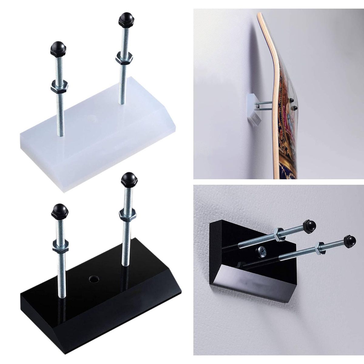 2x Skateboard Longboard Deck Wall Mount Hanger Skis Snowboard Display