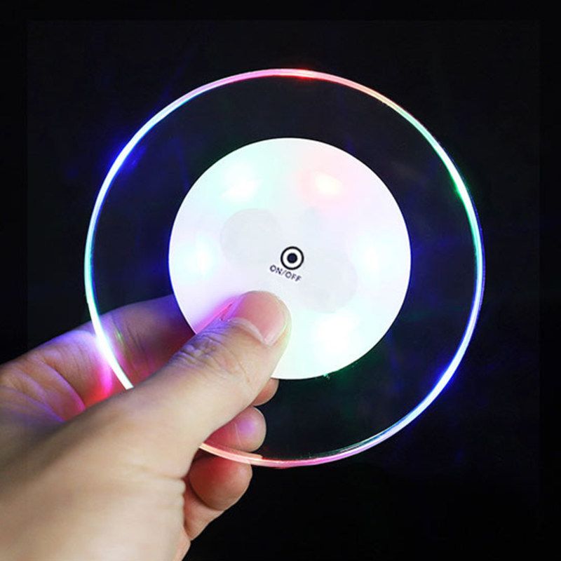 Round Mat Multicolor LED Flash Light Cup-Colorful Light