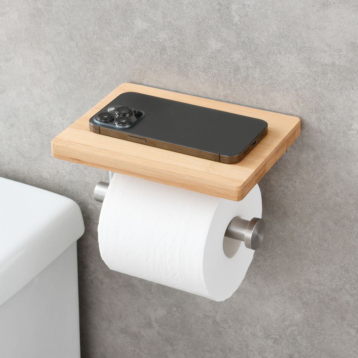 Stainless Steel Wall Mount Paper Roll Holder,Brushed Nickel