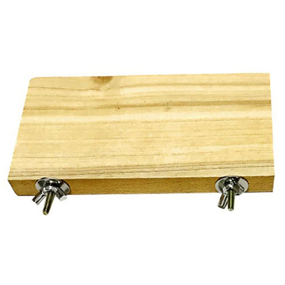 Pet Bird Parrot Wood Platform Stand Perch Hanging Cage