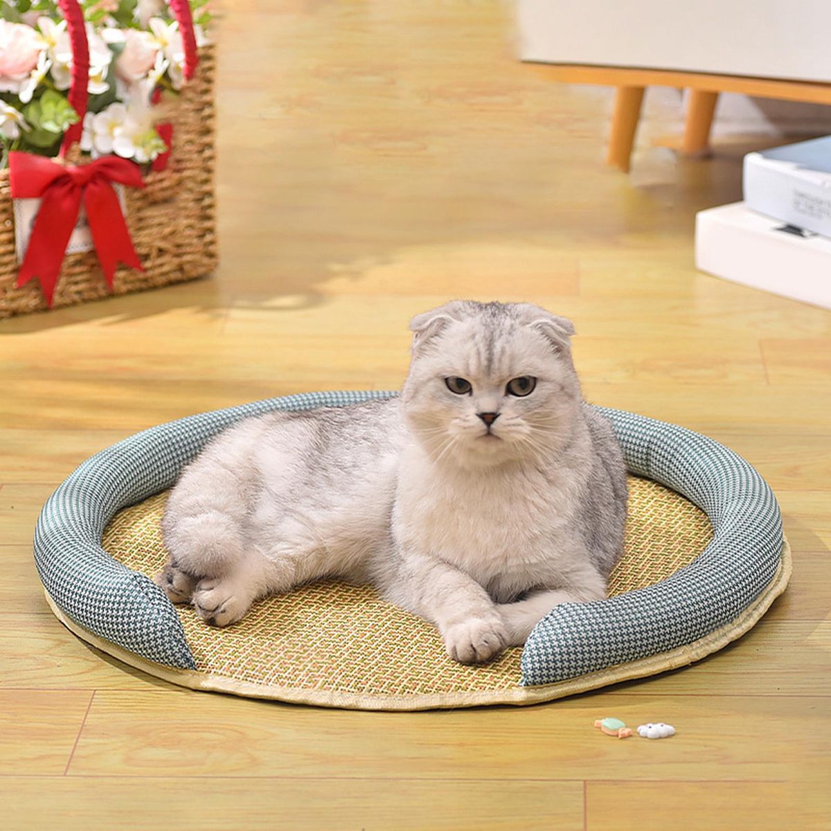 Rattan Pet Cooling Mat Cushion Outdoor Indoor 30cm