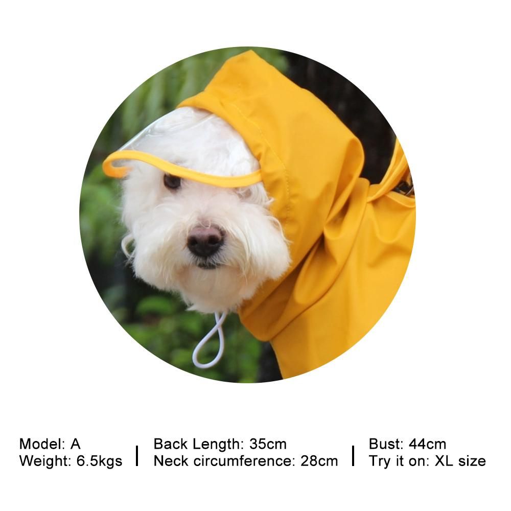 Dog Raincoat with Clear Hood Poncho Rain Jacket for Small Medium Dogs