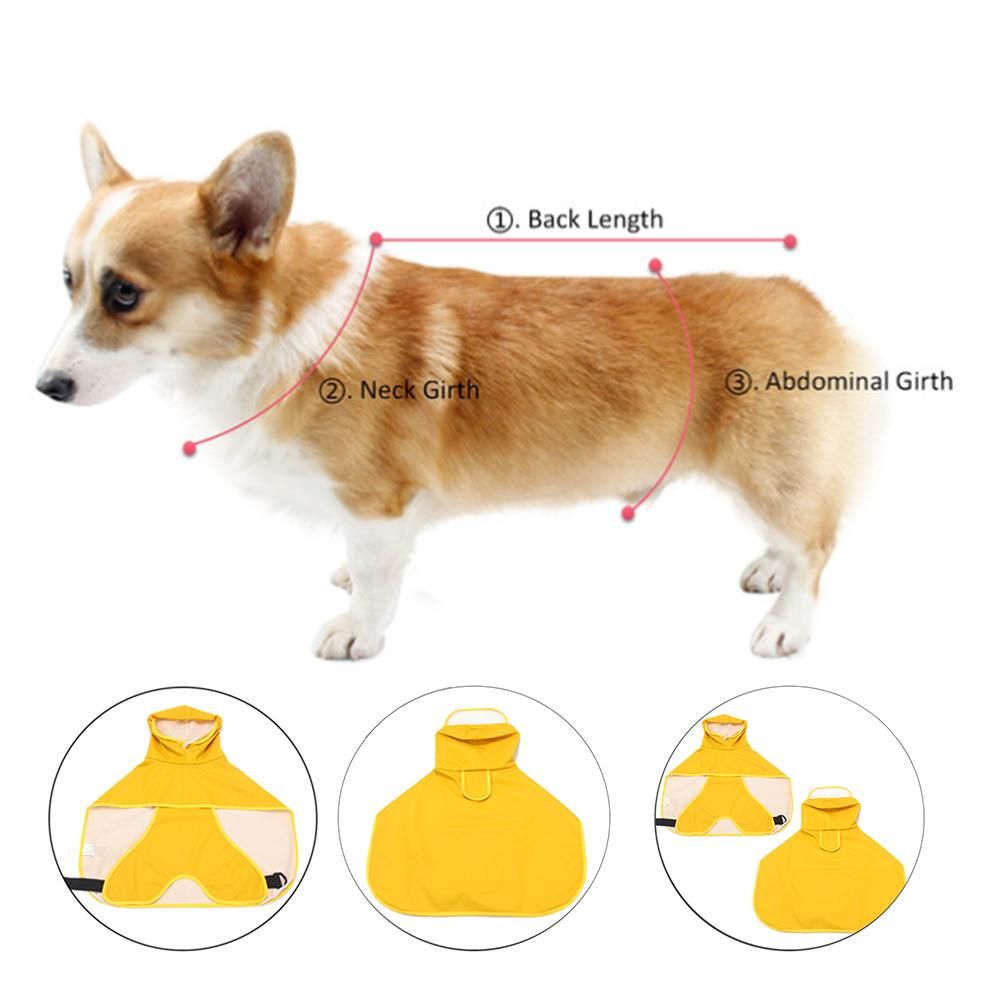 Dog Raincoat with Clear Hood Poncho Rain Jacket for Small Medium Dogs