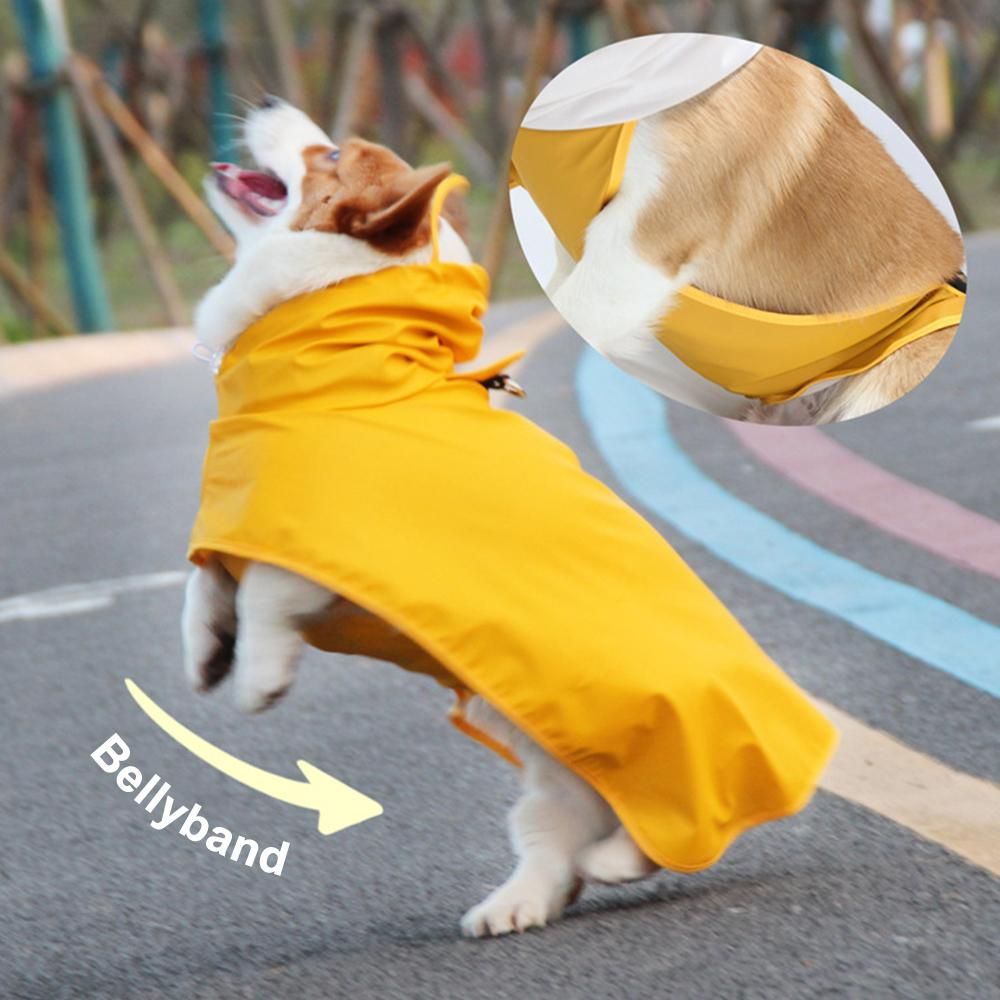 Dog Raincoat with Clear Hood Poncho Rain Jacket for Small Medium Dogs