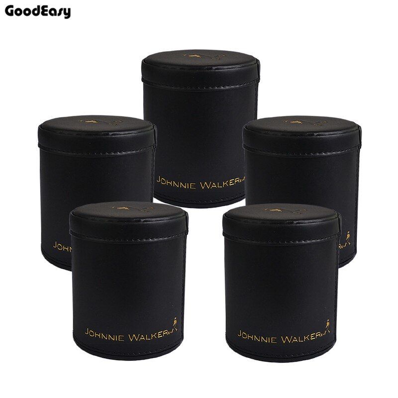 Johnnie Walker Leather Dice Cup Plastic With 6pcs Acrylic