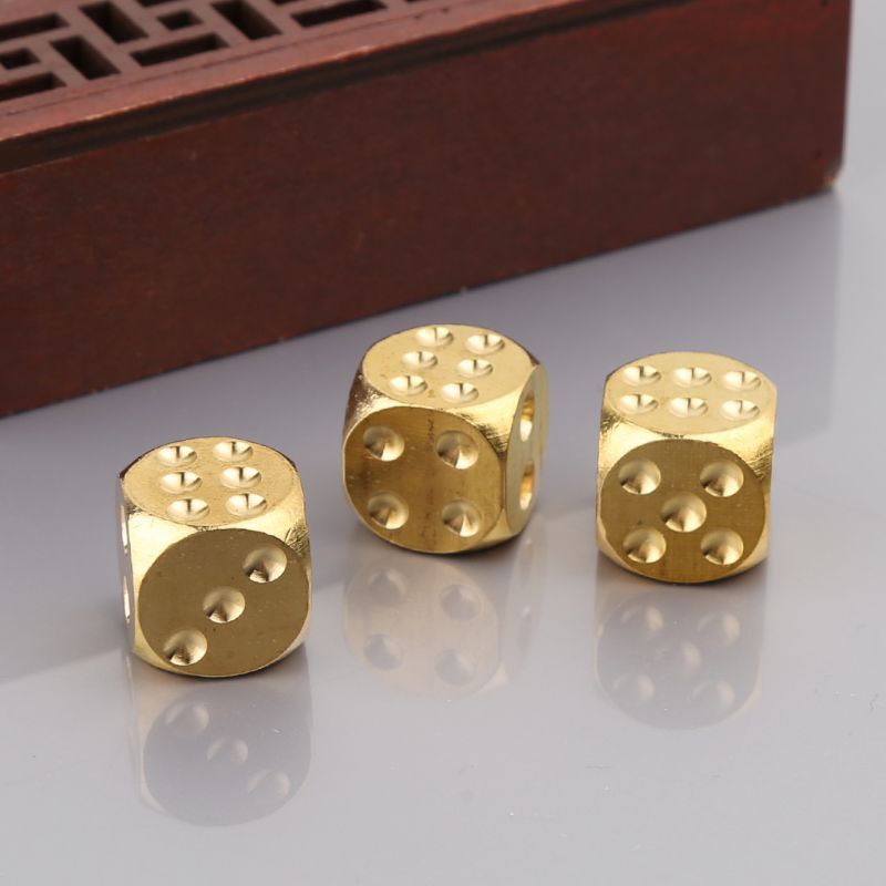 1 Pc Brass Dices Solid Metal Polyhedral Club Bar Dice Game