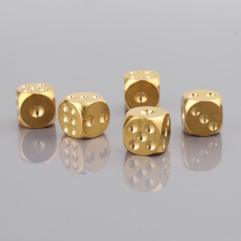 1 Pc Brass Dices Solid Metal Polyhedral Club Bar Dice Game