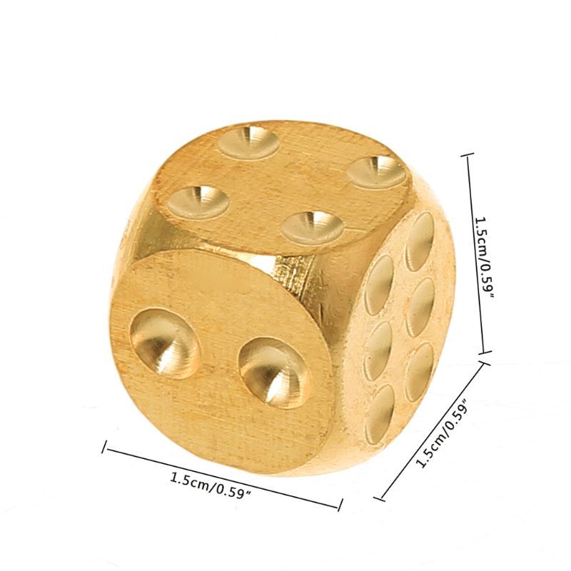 1 Pc Brass Dices Solid Metal Polyhedral Club Bar Dice Game