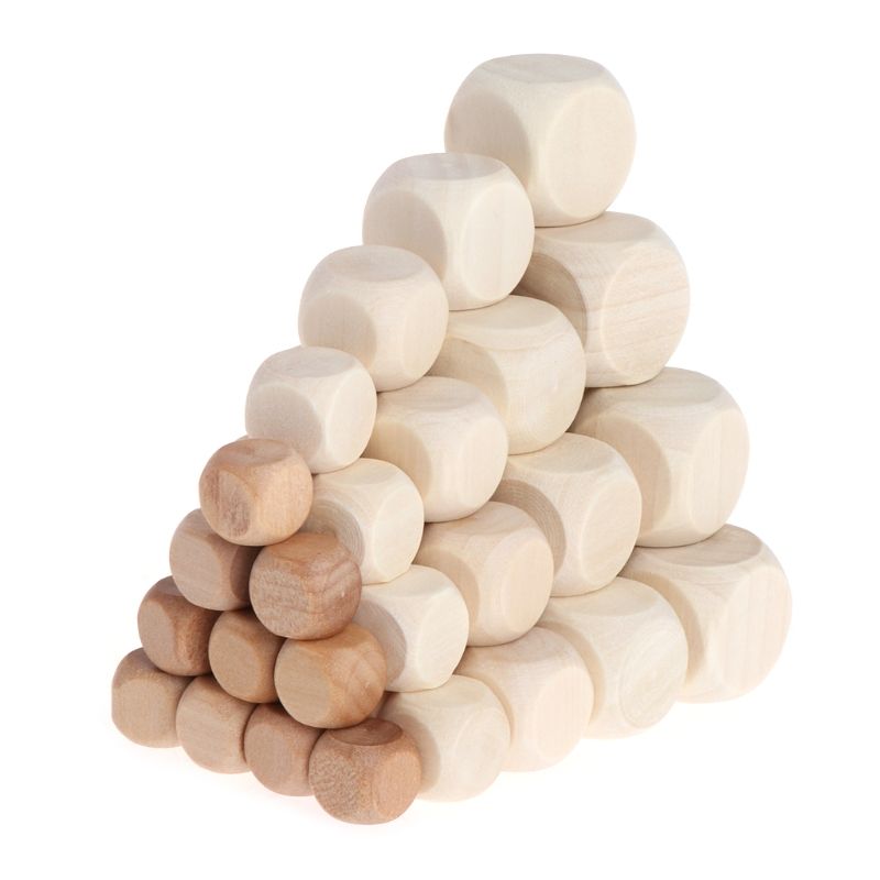 10pcs 6 Sided Blank Wood Dice Party Family Diy Games Kid