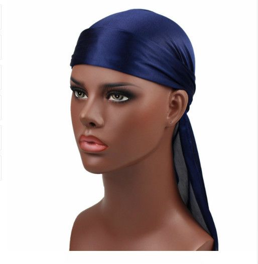 Premium Sliky Durag Bandana Unisex Navy Blue