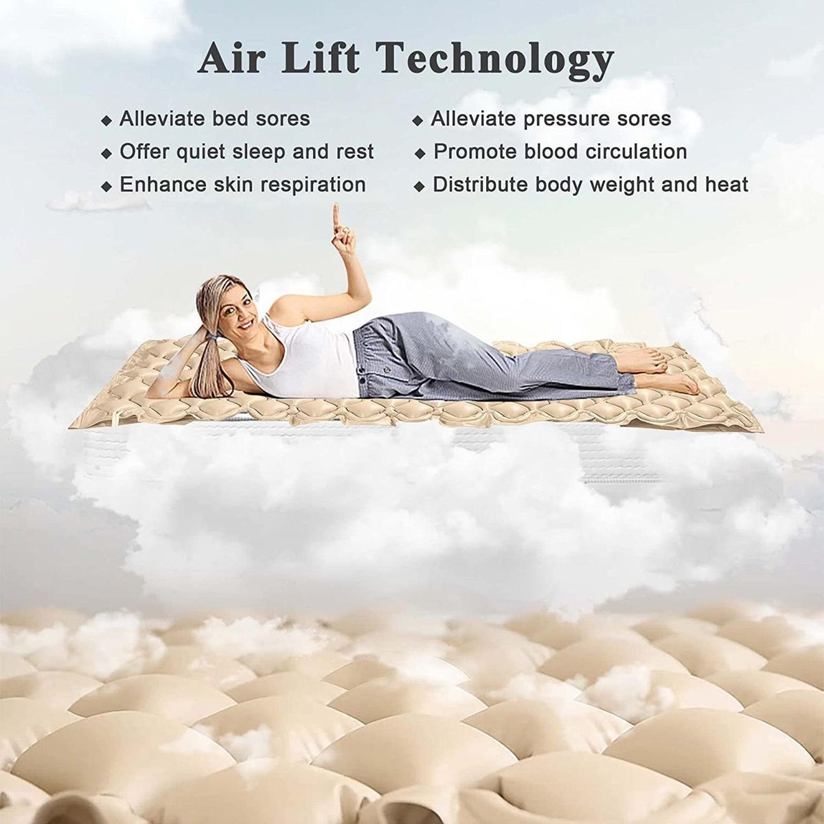 Inflatable Air Mattress Hospital Bed Air Mattress Grey