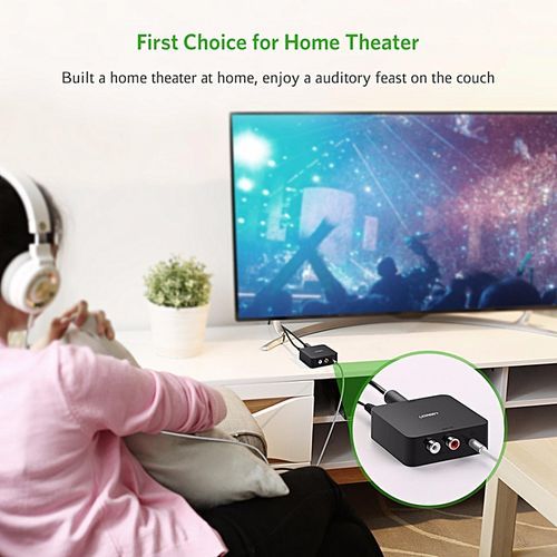 Digital To Analog Audio Converter, DAC, Digital Coaxial And Optical Toslink To Analog 2RCA RCA L/R And 3.5mm Audio Converter Adapter, 5V Power Adapter