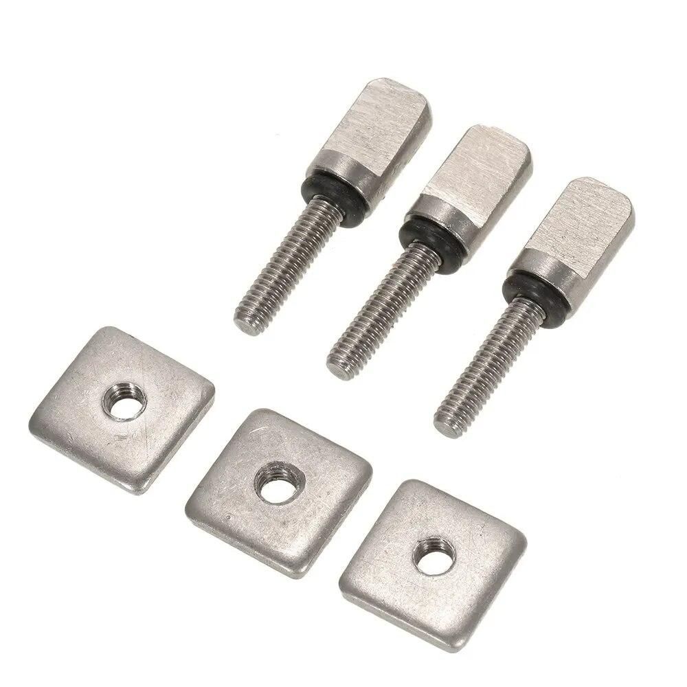 Stainless Surfboard Longboard Sliding Fin Screw & Fin Plate Smart Screw Replacement Kit for Stand Up Paddle Body Board 3 Sets