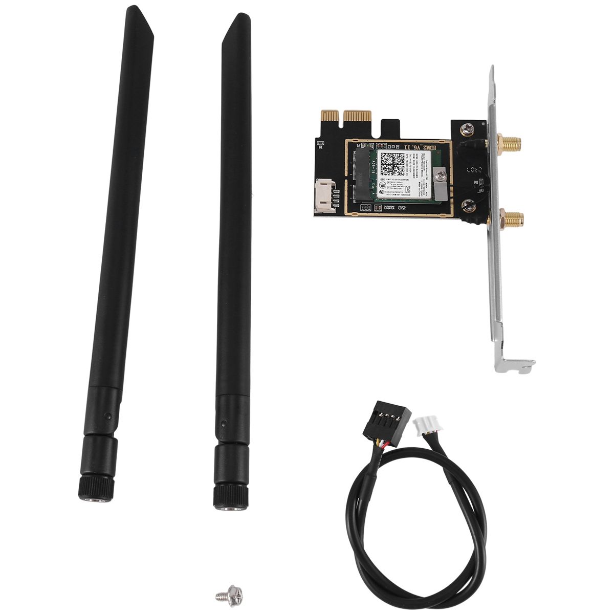 AC7260 7260NGW WiFi Card 2.4G/5G 867Mbps 802.11AC+Bluetooth Wireless Card Adapter PCIE Adapter with 2X8DB Antenna
