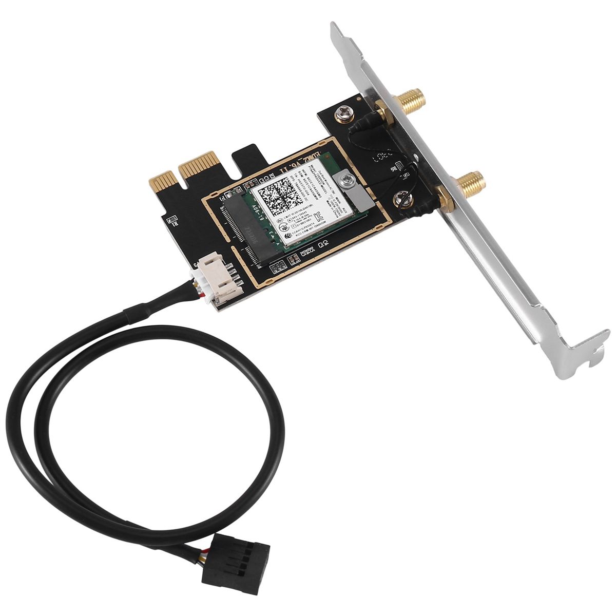 AC7260 7260NGW WiFi Card 2.4G/5G 867Mbps 802.11AC+Bluetooth Wireless Card Adapter PCIE Adapter with 2X8DB Antenna