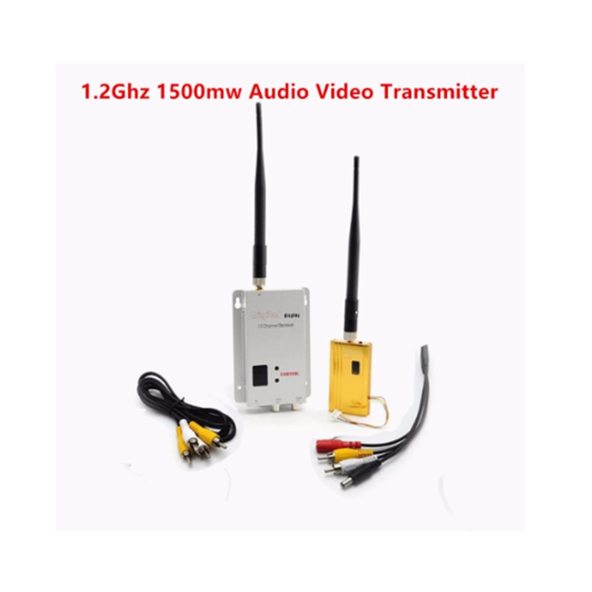 FPV 1.2Ghz 1.2G 8CH 1500Mw Wireless AV Sender TV Audio Video Transmitter Receiver Combo for QAV250 250 FPV RC(B)
