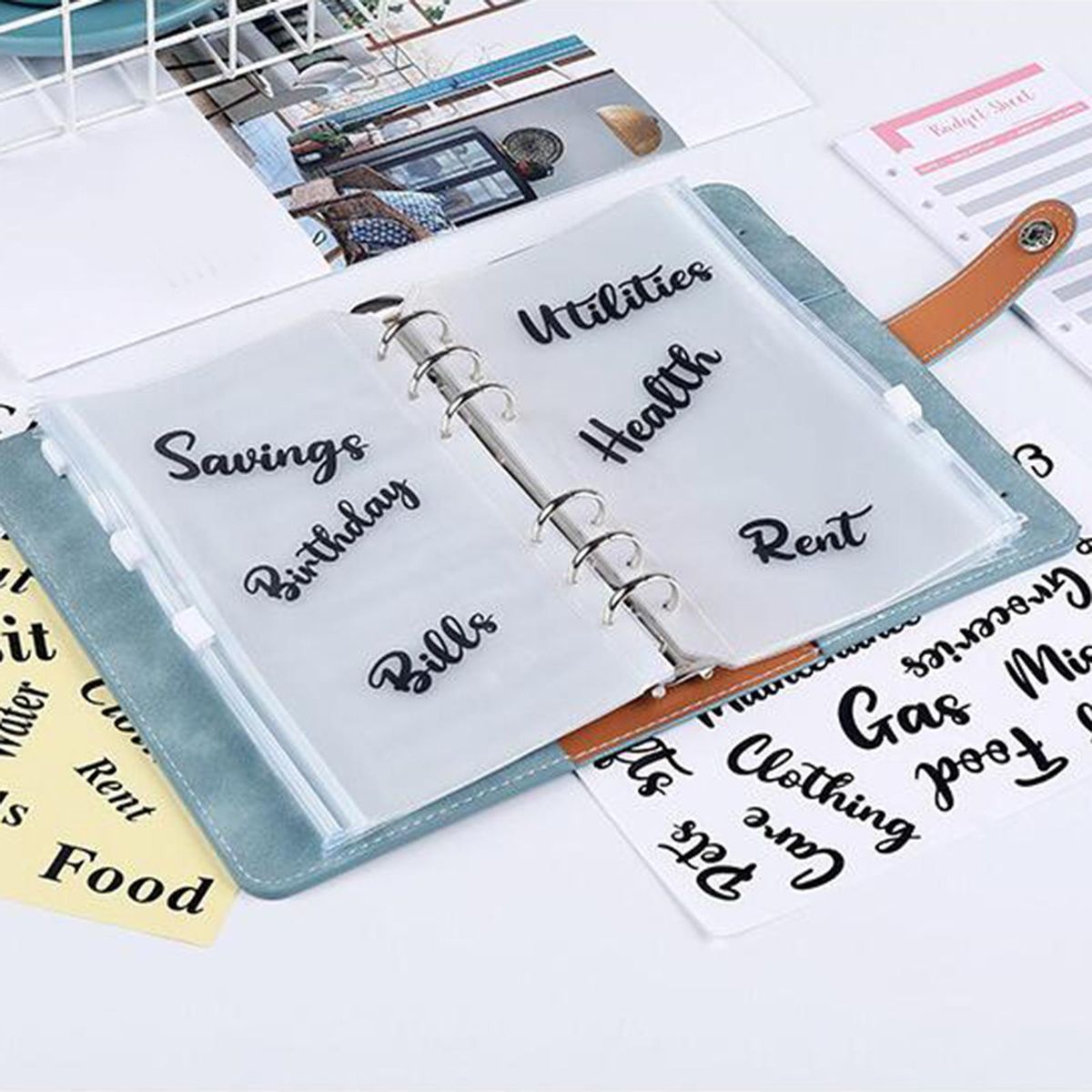 A6 Notebook Binder With Sticker Labels With Expense Black